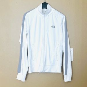 The North Face Womens Track Jacket Zip Front size XS White Gray